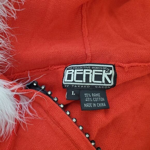 Collective Works Of Berek 2 Embellished Christmas Santa Clause Zip-Up Hoodie LG - Picture 12 of 13